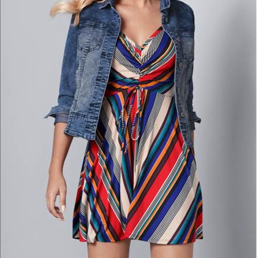 Multi color striped dress